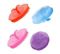 SMASOLO 4 pezzi Massaggiante per Shampoo e Doccia Pulizia Profonda Cute Riduce Forfora e Oleosità con Impugnatura Ergonomica Adatta Tutti i Tipi Wet Dry Colore Casuale Colore Casuale