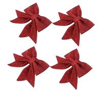 SMASOLO 4 Pezzi Natalizi in Lana Perlata Decorazioni da Te per Riutilizzabili e Resistenti Colore Rosso Classico e Vetrine Festive