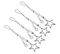 SMASOLO 4 Pezzi Phone Charm Star Wristlet Strap Beaded Phone Chain Bracelet For Mobile Camera Bag Accessories Lightweight