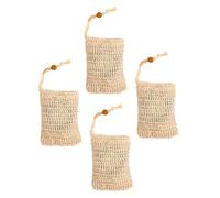 SMASOLO 4 pezzi Sacchetti per Sapone in Cotone e Lino con Rete Esfoliante Portasapone per Viaggio e Uso Quotidiano Tasche Leggere e Trasportabili per Saponi Artigianali e Cosmetici