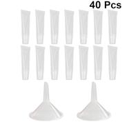 SMASOLO 40pezzi Tubetti Cosmetici Trasparenti Per Lip Gloss e Lip Balm Con Imbuti Per Comoda Distribuzione Contenitori Riutilizzabili e Impermeabili Per Cosmetici Fai Te