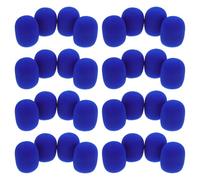 SMASOLO 50 Pezzi Spugna Parabrezza Microfono Antivento Blu, Copertura Protettiva Antipop Portatile, Filtro Riduzione Rumore per Microfono da Palco e Auricolare