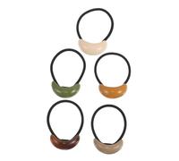 SMASOLO 5pezzi Elastici per Capelli Ovali Geometrici Cinque Colori Opzioni Fermacoda Resistenti per Donne Accessori per Coda di Cavallo senza Tracce Piccoli e Leggeri per Uso in Movimento