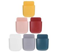 SMASOLO 6 Pezzi Supporti di Stoccaggio Autoadesivi per Parete Contenitori di Ricarica Creativi e Scatole Portaoggetti Resistenti per Telecomando e Smartphone Organizer Salvaspazio per