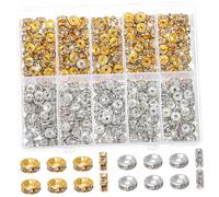 SMASOLO 600 pezzi Perline Spacer Braccialetti con Strass Piccole Perline Delicate per Creare Gioielli Fai da Te Kit Charm Braccialetti Adulti