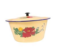 SMASOLO Bacinella Smaltata Vintage con Ciotola Multifunzionale in Smalto Resistente per Cucina e Conservazione Alimenti Design Retro e Antiscivolo