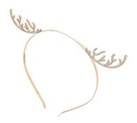 SMASOLO Cerchietto Natalizio Corna Renna in Lega di Zinco Resistente con Decorazione di Cristalli Brillanti Fascia Capelli Adatta Tutti i Tipi di Capelli per Feste di Natale e Halloween