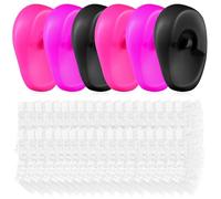 SMASOLO Copriorecchie Monouso per Tintura e Doccia 206 Pezzi Cuffie Auricolari Usa e Getta in Silicone Protezione Orecchie per Parrucchiere e Bagno Forma Ergonomica Adatto per Viaggi e