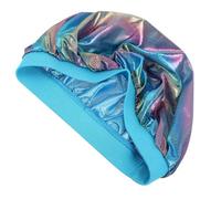 SMASOLO Cuffia Doccia Elastico con Ampia Fascia Cappello Notte per Dormire e Proteggere Adatta Tutti Tipi per Bagno e Piscina Colore Blu