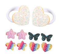 SMASOLO Elastici Per Chioma Glitterati Per Bambina 5 Paia Elastici Per Coda Di Cavallo Scrunchies Colorati Per Ragazzo Ragazza Uso Quotidiano Feste e Viaggi