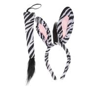 SMASOLO Fascia Zebra Animalier con Orecchie Pelose e Accessorio Costume Halloween Masquerade per Adulti