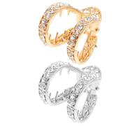 SMASOLO Fermagli per Chioma a Doppia Mascella con Strass, Set 2 Pezzi Colori Assortiti, Morsetti a Ganascia Antiscivolo per Coda di Cavallo Alta e Chignon, Accessori per Colore Casuale