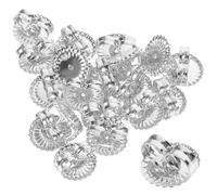 SMASOLO Fermagli per Orecchini Anti-allergici in Rame Placcato Argento, Set da 20 Pezzi Chiusura a Scatto, Tappi Protettivi Leggeri per Orecchini Forati, Accessori Durevoli per Creazione