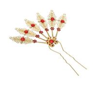 SMASOLO Forcina per Capelli Foglia in Metallo Barocco con Strass Accessori per Capelli da Donna Vintage Stile Asiatico Retro per Chignon e Acconciature