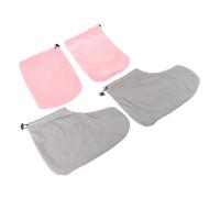 SMASOLO Guantini e Copripiedi in Cera Di Paraffina 4 Pezzi Riutilizzabili Elastico Per Terapia Termica Mani e Piedi a Casa e Viaggio