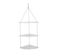 SMASOLO Mensola Angolare da Muro in Stile Nordic Strati Scaffale Sospeso Ventaglio in Legno con Corda Rinforzata Mensola Fioriera Decorativa per Parete Adatta Soggiorno e Decorazioni