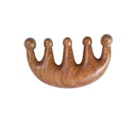 SMASOLO Pettine Da Massaggio in Legno Di Sandalo Verde 5 Denti Rotondi Antistatico Per Chioma e Cuoio Capelluto, Stimolazione Circolatoria e Sollievo Mal Di Testa, Uso Portatile Per Donne