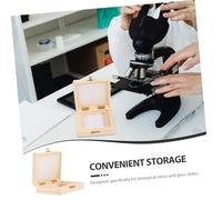 SMASOLO Scatola Portavetrini Microscopio in Legno Organizer per Vetrini Biologici Custodia Protettiva per Studi Scientifici e Osservazione Diapositive