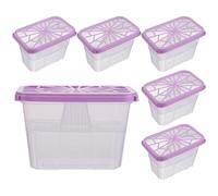 SMASOLO Scatole Assorbenti per L’umidità Riutilizzabili 6 Pezzi, Contenitori Deumidificatori per Armadio e Bagno, Custodie Antiumidità Portatili per Camera da Letto, Auto e Camper,