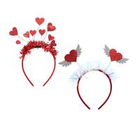 SMASOLO Set 2 Fasce per Chioma a Forma di Cuore Rosse Copricapo per Feste e Compleanni Accessori per Chioma Adatti ad Adulti e