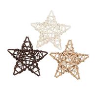 SMASOLO Set 3 Stelle in Rattan 12 CM Colorate per Decorazioni Natalizie Centrotavola e Arredamento Casa Palline di Vimini Leggere per Addobbi Fai da Te e Riempitivi per Ciotole