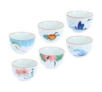 SMASOLO Set da 6 Tazze da Tè in Ceramica per Degustazione a Casa e Ufficio Tazze Singole Compatte e Stile Vintage