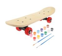 SMASOLO Set Skateboard Fai da Te per Ragazzo Ragazza da Skateboard Vuota in Legno Grezzo con Strumenti per Dipingere e Pigmenti per creatività e Gioco All'aperto