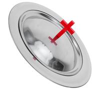 SMASOLO Set Vassoio per la Comunione in Acciaio Inox con Coperchio e Croce Rossa Piatto per Pane e Vino per Cerimonie Religiose per Battesimo Prima Comunione e Cresima