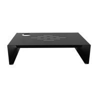 SMASOLO Supporto Monitor da Scrivania in Nero Rialzo Ergonomico per Laptop e Schermo Computer Base Porta Stampante Facile da Montare e Pulire per Ufficio e Postazioni di Lavoro