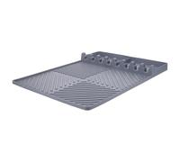 SMASOLO Tappetino Laterale in Silicone Resistente al Calore per Barbecue Organizer Utensili BBQ con Scomparti Antiscivolo per Graticola e Cucina Colore Grigio