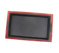 SMASOLO Teglia per Barbecue in Ghisa e Legno, Piastra Antiaderente per Bistecca di Manzo e Cottura Teppanyaki, Resistente e Riutilizzabile per Friggere e Arrostire all’Aperto