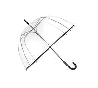 SMATI ombrello a bolla lungo trasparente - Classico ed essenziale ; Apertura automatica ; Diametro=85cm ; Ombrello da donna ; Colore del bordo nero.