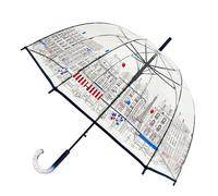 SMATI Ombrello anti-vento - 8 stecche in vera fibra - trasparente - campana lunga - EXTREME SOLIDO, BLU ELETTRICO, L