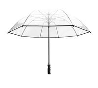 SMATI Ombrello da golf grande trasparente - Solido; Diametro= 124cm; Apertura automatica; Ombrello per uomo/donna; Per 2 persone; Colore bordo nero.