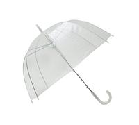 SMATI Ombrello lungo a bolle trasparenti - Classico ed essenziale; Apertura automatica; Diametro=85cm; Ombrello da donna; Colore del bordo bianco; Ombrello a forma di cupola.