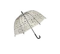 SMATI SMARTBULLE Ombrello a bolle trasparente per bambini - Bordo riflettente: Antivento; Diametro=71cm; Apertura manuale; Ombrello per bambine; Design: stelle blu.