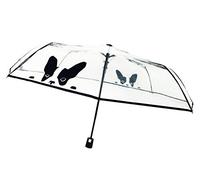 SMARTBULLE Ombrello pieghevole trasparente - Compatto; Resistente; Antivento; Apertura automatica; Diametro=98cm; Ombrello per donne; Design CANE.