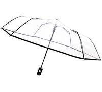 SMATI SMARTBULLE Ombrello Pieghevole Trasparente - Compatto; Robusto; Antivento; Apertura automatica; Diametro=98cm; Ombrello per uomo/donna; Colore: Bordo NERO.