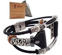 Smatiful Cinturino with Metallo Beads for Donna Un Uomo, Adjustable Replacement Accessori Sport Strap per Apple Watch 38mm & 40mm Orologi,Classic Nero Black