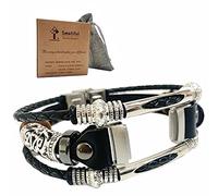 Smatiful Luxe Wristband for Boys, Adjustable Compatible Replacement Leather Sport Cover Strap for Fitbit Fitbits Brand Luxe Smart Watch,Classic Black