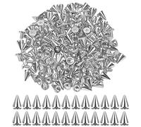 smatime 100 Pzi Borchie a Cono in Metallo Borchie Punk Cono Rivetti in Pelle Borchie Decorative per Rivetti Punte a Cono di Proiettile per Fai Da Te Artigianali Pelle Collare Cintura Borchi, Argento