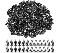 smatime 100 Pzi Borchie Decorative Rivetti in Pelle Punte a Cono Rivetto Borchie in Metallo Borchie Coniche Posteriori a Vite Punte e Borchie Punk Cool per Abbigliamento Scarpe Borse, 7x10 mm, Nero