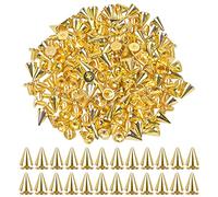smatime 100 Pzi Borchie in Metallo Punk a Cono Borchie per Rivetti Cono Rivetti in Pelle Punte a Cono di Proiettile Cono Spikes Rivetto Borchie Decorative da Borsa Cintura Scarpe Antichi, 7x10 mm, Oro