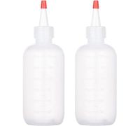 smatime 2pcs Flaconi Applicatori con Ugello, Flacone Applicatore di Olio con Graduata, Squeezer Bottle, Contenitori Liquidi da Spremere per Capelli Bottiglia di Vernice Coll,Pittura,Artistica (180ml)