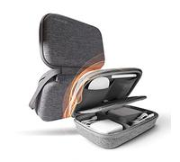 Smatree Custodia rigida per Apple Magic Mouse, caricatore Magsafe, adattatore di alimentazione, cavo USB, pensili, custodia per accessori elettronici per Macbook, piccola borsa - grigio