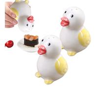 Smavles 2 pezzi divertenti saliera e pepe in porcellana - Spargisale impertinente dispenser di spezie, regalo di inaugurazione della casa, set saliera e pepe come regalo, in ceramica (anatre)