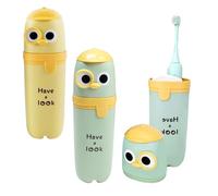Smavles Custodia da Viaggio per spazzolino da Denti, 2 Pezzi Porta Spazzolino e Dentifricio da Viaggio, Custodia in Plastica, Portatile, per Campeggio, Casa (Stile 1)