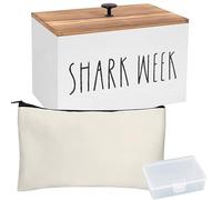Smavles Porta Assorbente per Bagno, Scatola Porta Assorbenti,Portatile Scatola per Assorbenti Tamponi Box per Bagno in Legno,Organizzatore in Tampone con Coperchio,Organizer Femminile (Bianco)