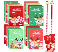 Smavles Quaderni Natale, 36 Pezzi Mini Quaderni di Natale Taccuini Tascabili Portatili per Bambini Quaderno a renna Memo Great Stock Party Bottiglie per ragazze e ragazzi 4 stile (con 2 Matite)