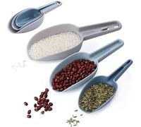 Smavles Sessola Alimentare 6 Pcs Paletta per Ghiaccio Plastica Cucchiaio Cibo Animali per Farina,Polveri,Cibi Secchi,Caramelle, Mais, Popcorn,Chicchi di Caffè e Cibo per Animali Domestici